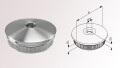 Edelstahlkappe für Rohre | leicht gewölbt mit Rändelung | mit Bohrung M10 | huero.de