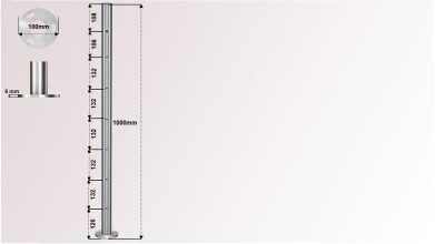 Geländerpfosten |  für Reling-PLUS-Geländer | mit Gewinde für Handlaufträger | V2A