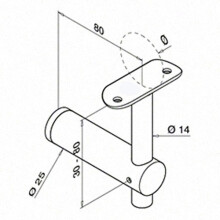 Handlaufstütze für Rohrbefestigung | flach | Handlauf Ø 42,4 mm | V4A | Auslaufartikel