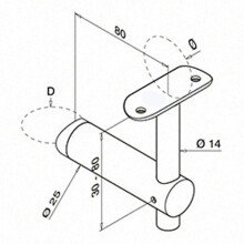 Handlaufstütze für Rohrbefestigung | Ø 42,4 mm | Handlauf 48,3 mm | V4A | Auslaufartikel