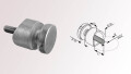 Glasadapter | Ø 30 mm | Rohr Ø 60,3 mm | M8 Gewinde | Glas 6 - 16,76 mm | Zinkdruckguß, roh | Auslaufartikel
