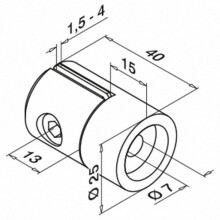 Edelstahl Lochblechhalter | für 2 bis 4 mm Blech | flach | V4A | Auslaufartikel