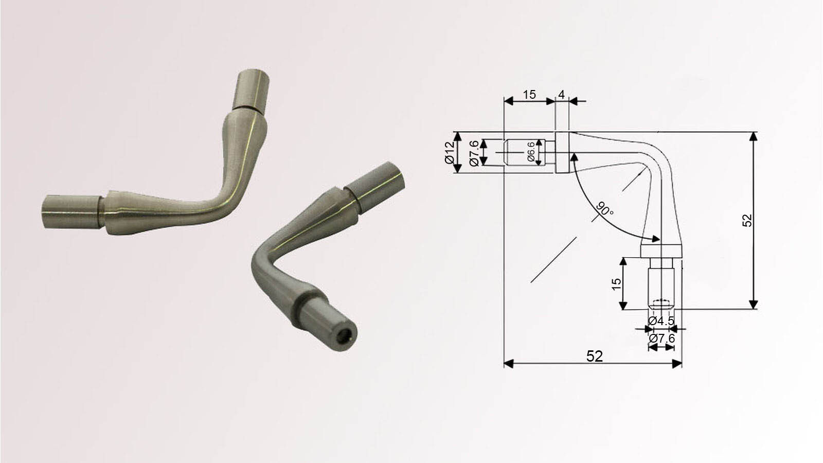 Flexibler Eck-Rohrverbinder 90° - für Rohr Ø 12,0x2,0 mm
