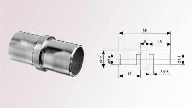 Rohrverbinder | V4A | gerade 180° | für Rohr Ø 12,0 x 2,0 mm