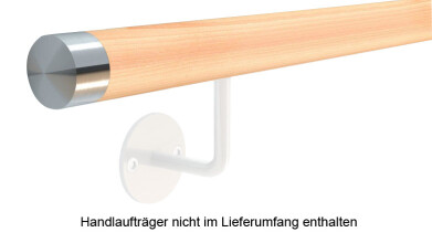 Buche Rundholz | Ø 42 mm | klar lackiert | 2 x 1,3 m [1 Packung mit 2 Halblängen mit je 2 x M6  für 2,6 m]