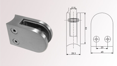 Glashalter | für VSG 10,76 - 12 mm + ESG 12,76 mm |...