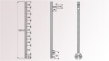 Geländerpfosten | für Reling-PLUS-Geländer | Wandanker Ø 150 mm | mit Handlaufträger | V2A