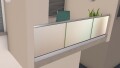 Ganzglasgeländer mit Klarglas (inkl. Sichtschutzfolie) | I-Form | Handlauf eckig | Home-F