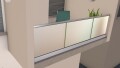 Ganzglasgeländer mit Klarglas (inkl. Sichtschutzfolie) | I-Form | Handlauf eckig | Home-A
