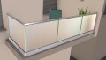 Ganzglasgeländer mit Klarglas (inkl. Sichtschutzfolie) | L-Form | Handlauf eckig | Home-A