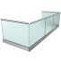 Ganzglasgeländer mit Klarglas inkl. Sichtschutzfolie | aufgeschraubt | U-Form | Handlauf rund | Business | huero.de