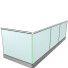 Ganzglasgeländer mit Klarglas mit Sichtschutzfolie | seitlich | L-Form | Handlauf rund | Business | huero.de