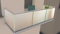 Ganzglasgeländer mit Klarglas (inkl. Sichtschutzfolie) | U-Form | Handlauf rund | Home-S