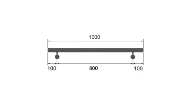 Edelstahl Handlauf | 1,0 m (einteilig) | quadratischer Handlaufträger