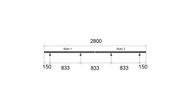 Eiche Rundholz | Ø 42 mm | klar lackiert | 2 x 1,4 m [1 Packung mit 2 Halblängen mit je 2 x M6  für 2,8 m]