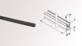 Flügel-GummiProfil für Glasleistenrohr | Nut 18x14 mm