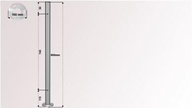 Geländerpfosten | für Linien Glas- & Stabgeländer II | 2 x Ø M6 | V2A
