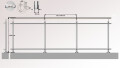 Linien-Glasgeländer | Klarglas (inkl. Sichtschutzfolie) | aufgeschraubt | I-Form