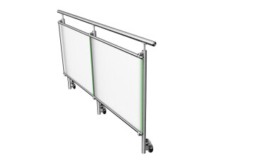Linien-Glasgeländer | Klarglas (inkl. Sichtschutzfolie) | seitlich | I-Form
