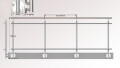 Linien-Glasgeländer | Klarglas (inkl. Sichtschutzfolie) | seitlich | I-Form