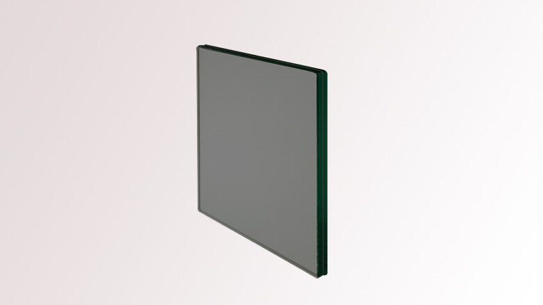 Glasplatte für Glas-Pfostengeländer | seitliche Montage | Grauglas (klare Folie)
