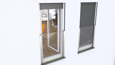 Französischer Balkon | Alu Profile silber eloxiert | Klarglas | VSG 12,76 mm | Höhe 1,1 m