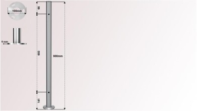 Geländerpfosten | für Stabgeländer | 2 x Ø 12,2 mm Durchgang | V2A