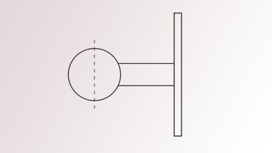 Geländerpfosten | für Glasgeländer | Wandanker Ø 100 mm | 2 x Ø 12,2 mm Durchgang | V2A